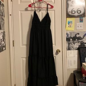 Floor length black sundress